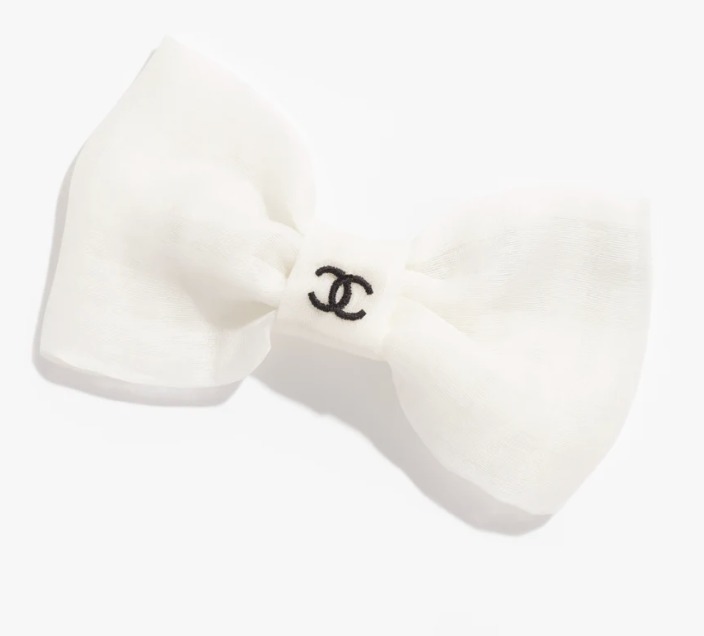 シルク製】CHANEL 25春夏限定 大人可愛い リボンバレッタ