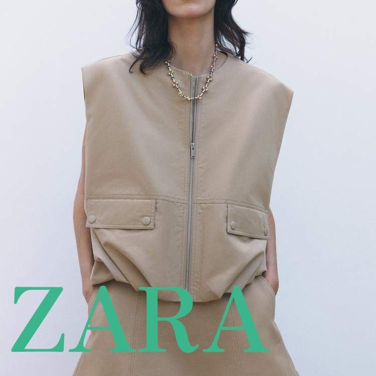 ZARA】ZW COLLECTION オーバーサイズベスト 0518/062/710 (ZARA