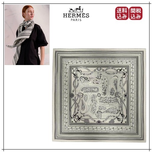 （直営店）HERMES カレジェアン ショール カシミアシルク