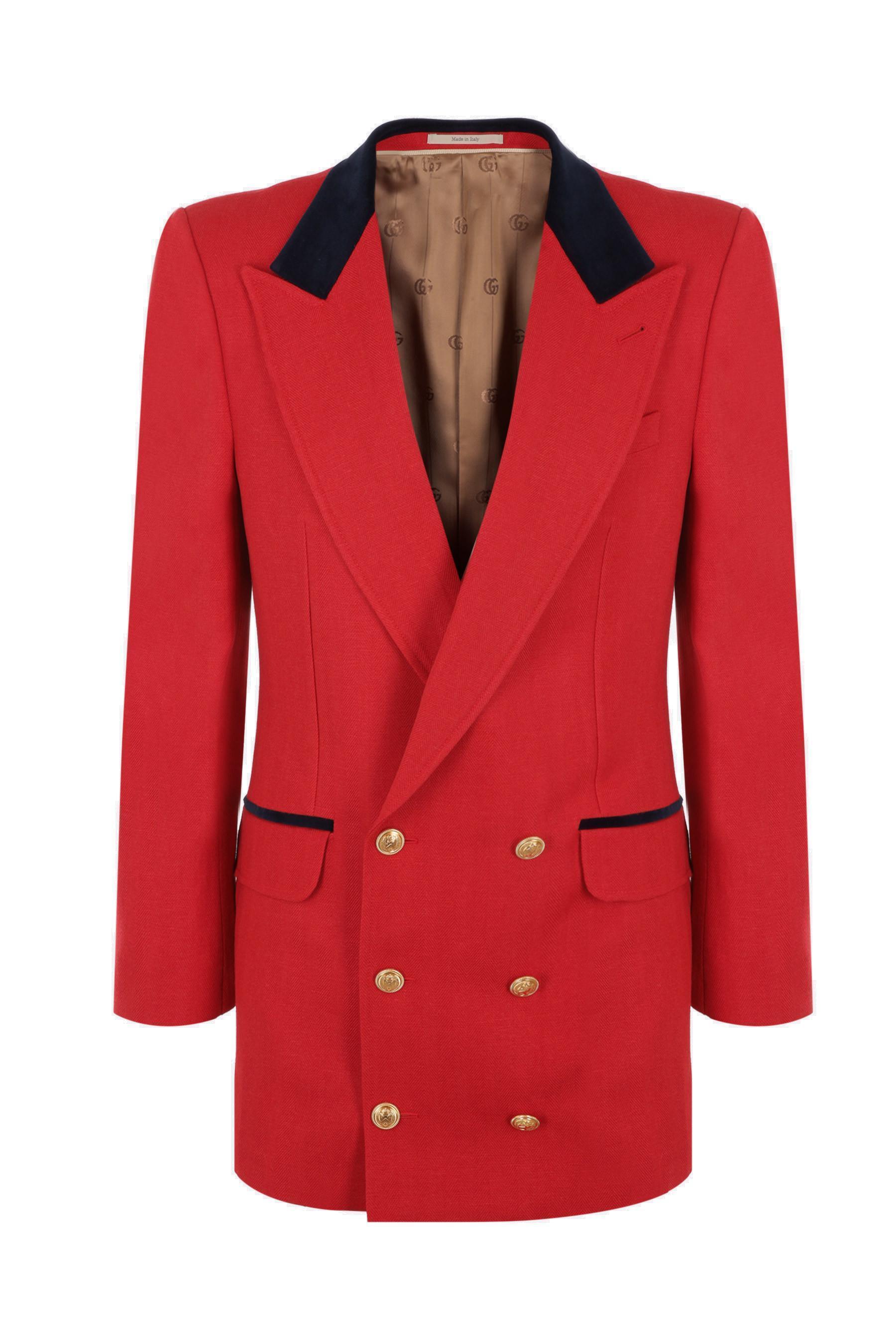 【関税&送料込】Gucci Double-Breasted Herringbone Wool Jacke
