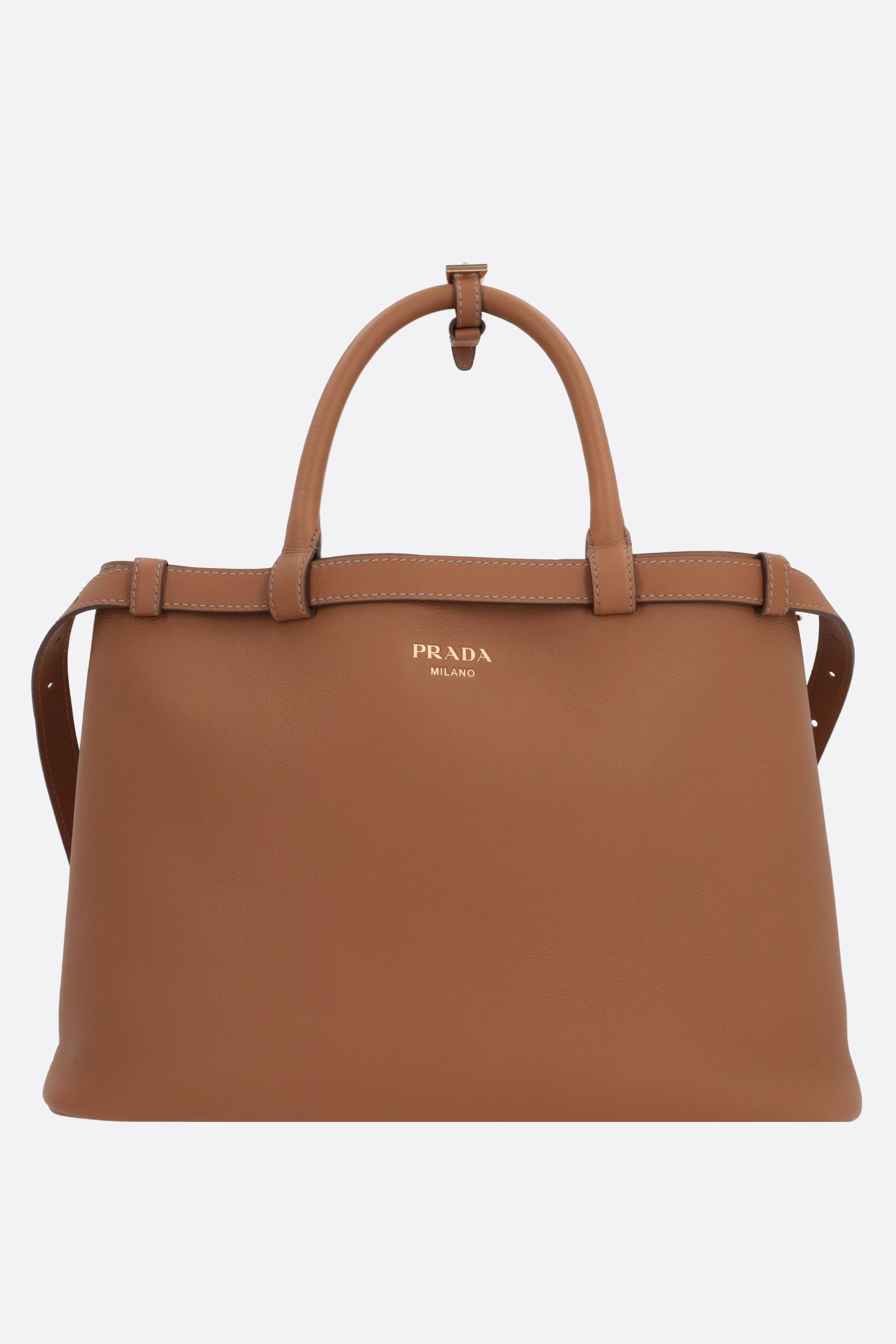 【関税&送料込】Prada Prada Buckle Medium Grainy Leather Han