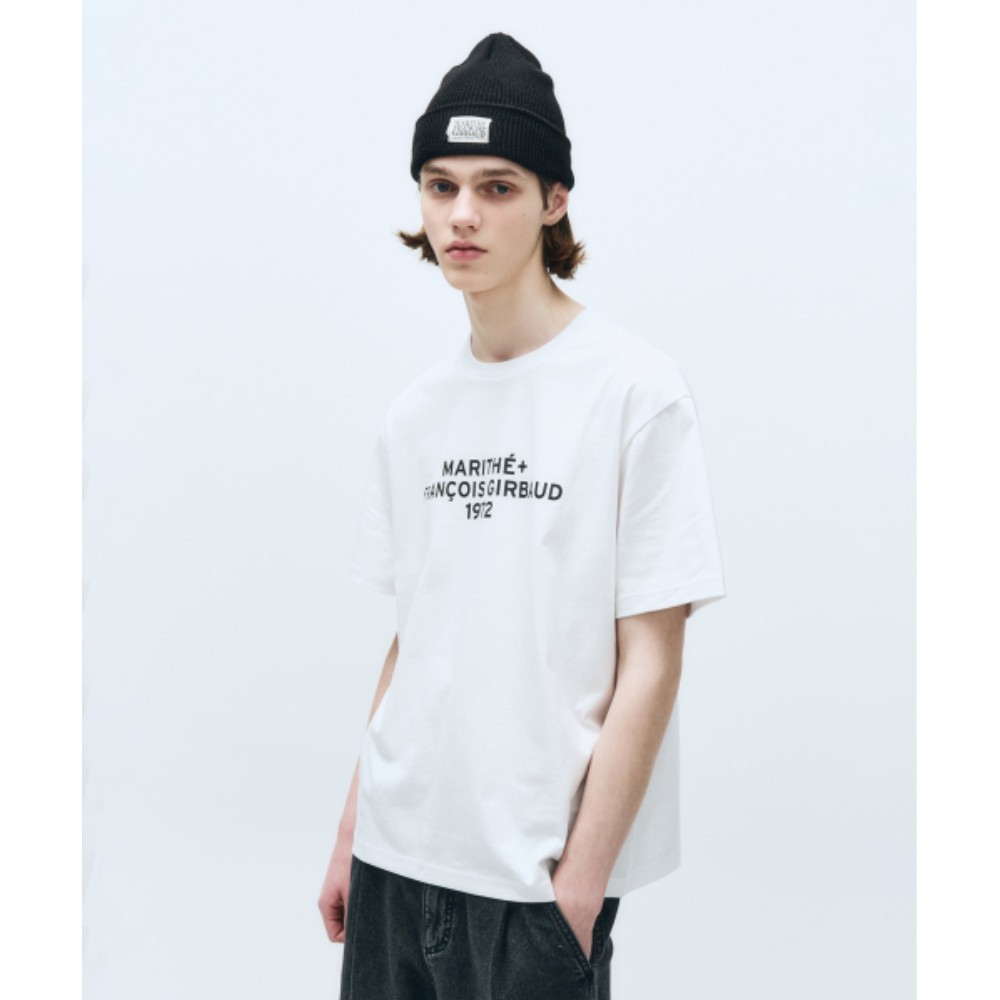 Tシャツ・カットソー Marithe + Francois Girbaud LETTERING LOGO OVERSIZED TEE whit