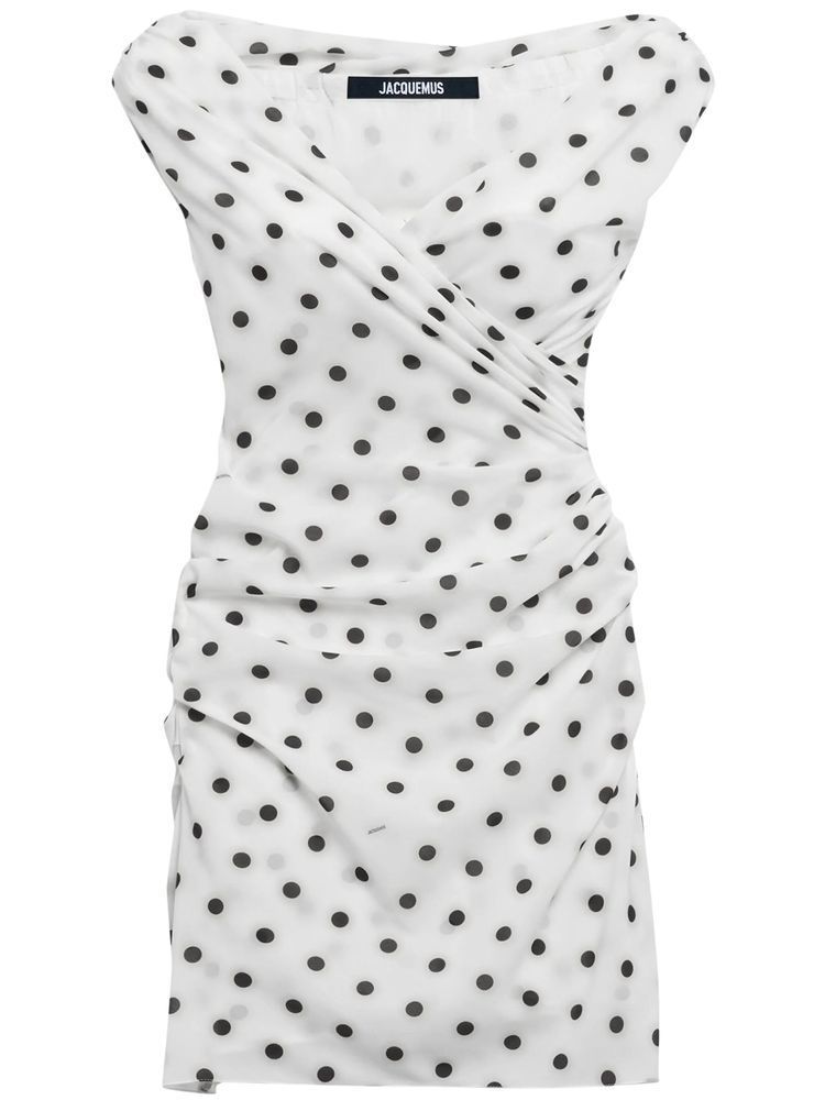 ワンピース JACQUEMUS WOMEN The Rita Polka-Dot Printed Dress White/Black