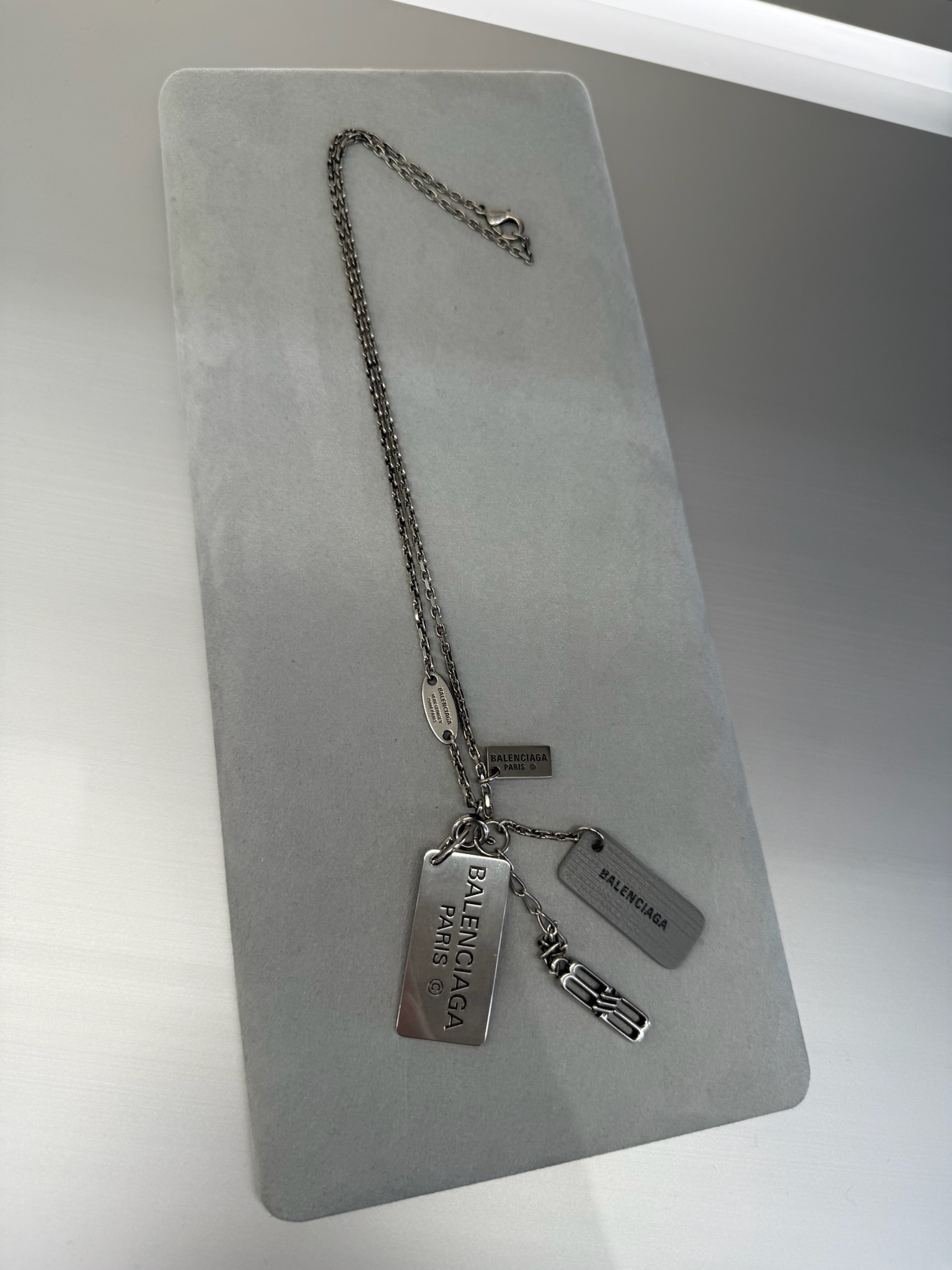 【BALENCIAGA】ALL ACCESS ネックレス シルバー BB ロゴ
