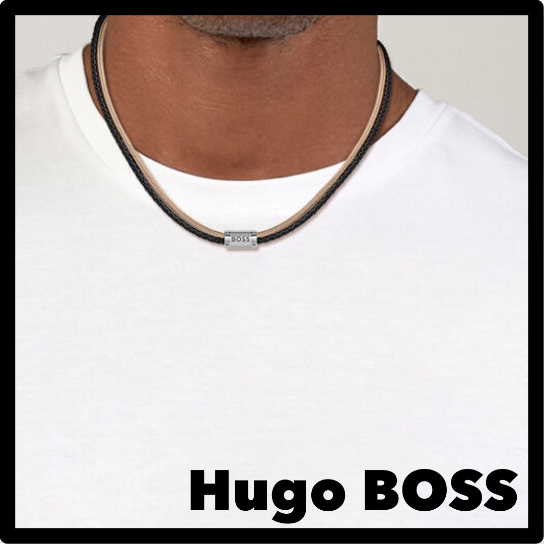 【Hugo BOSS】 レザー ネックレス