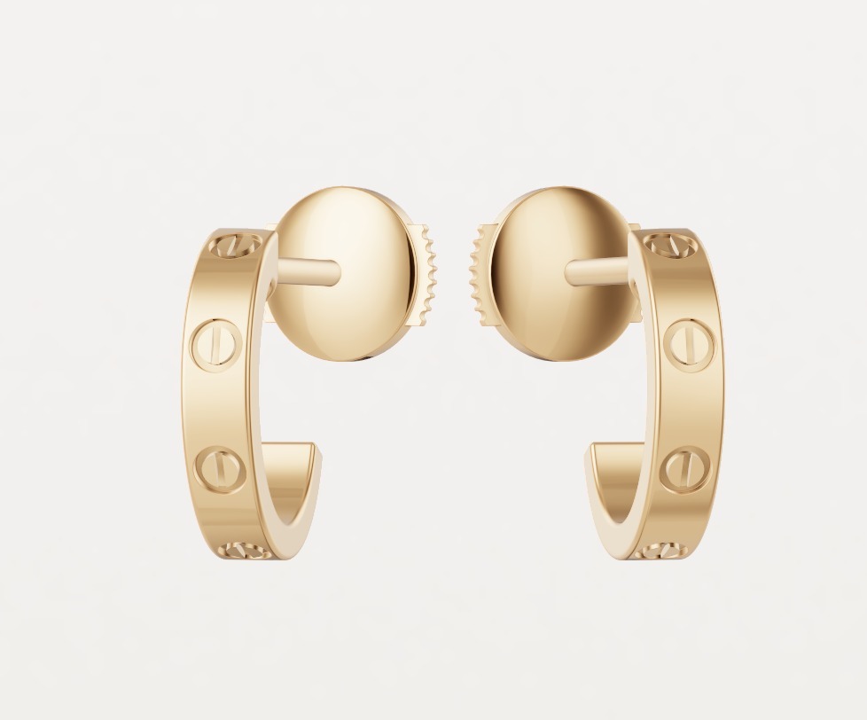繊細イエローゴールド《cartier》LOVEフープイヤリング スモール