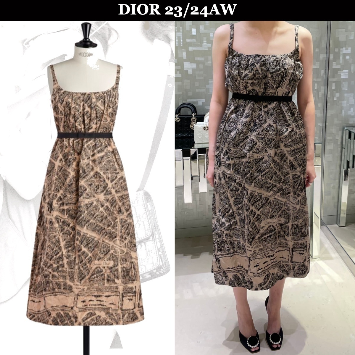 【DIOR】23AWセール Plan De Paris テクニカル シルク ドレス