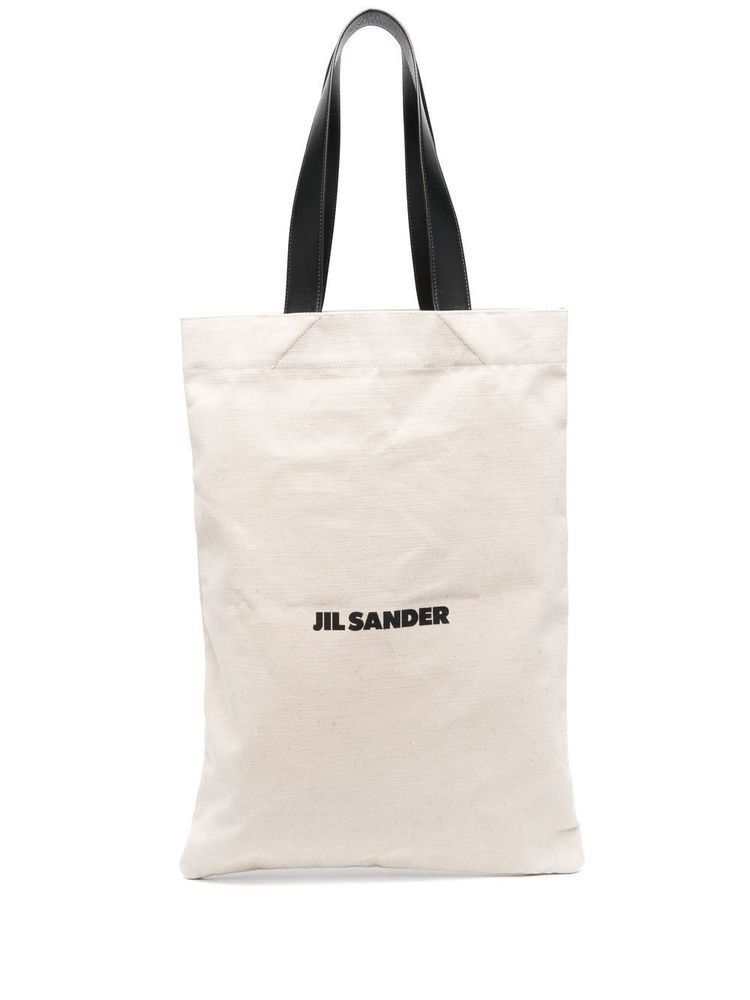 ショルダーバッグ JIL SANDER Logo-print Linen Tote Bag Natural