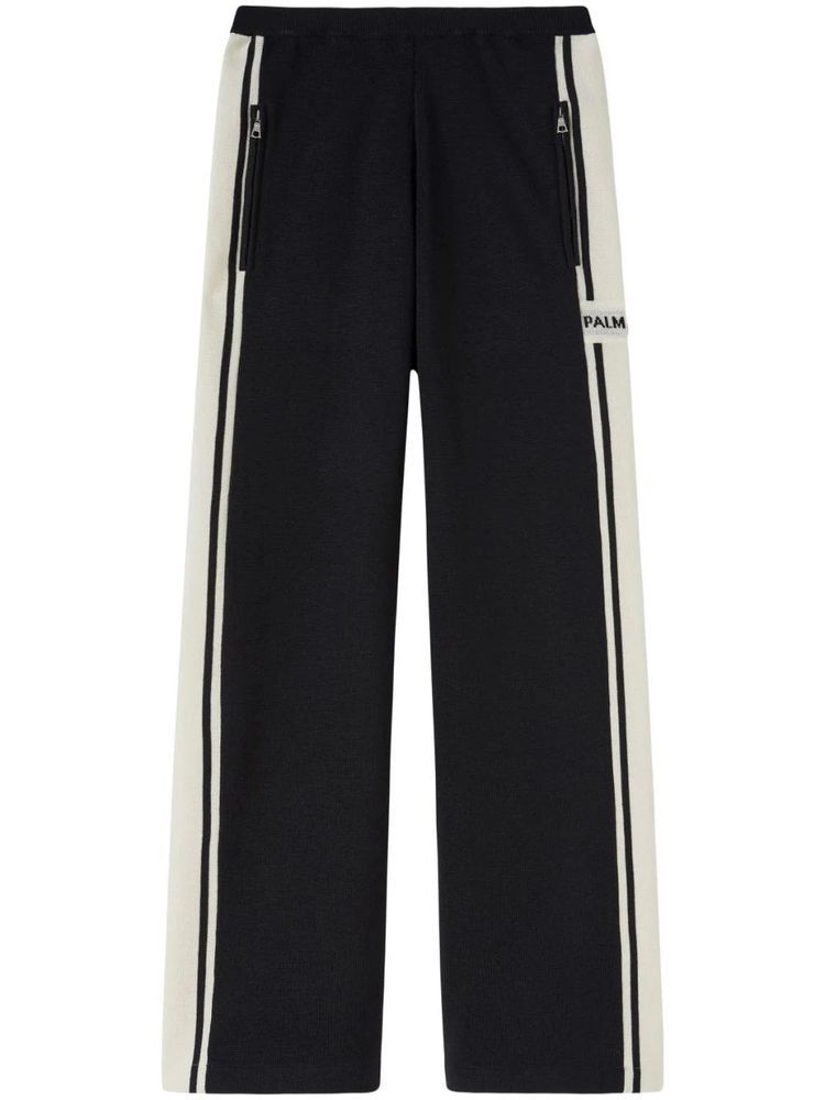 パンツ PALM ANGELS WOMEN Racing Knit Track Pants Black/Butter