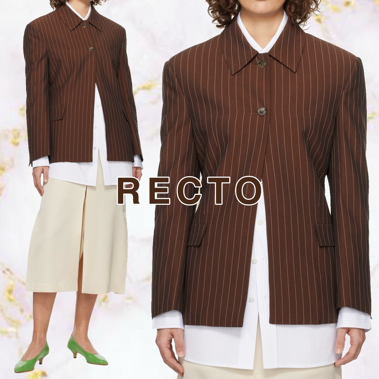 【RECTO】Classic Collar ピンストライプ シングルジャケット