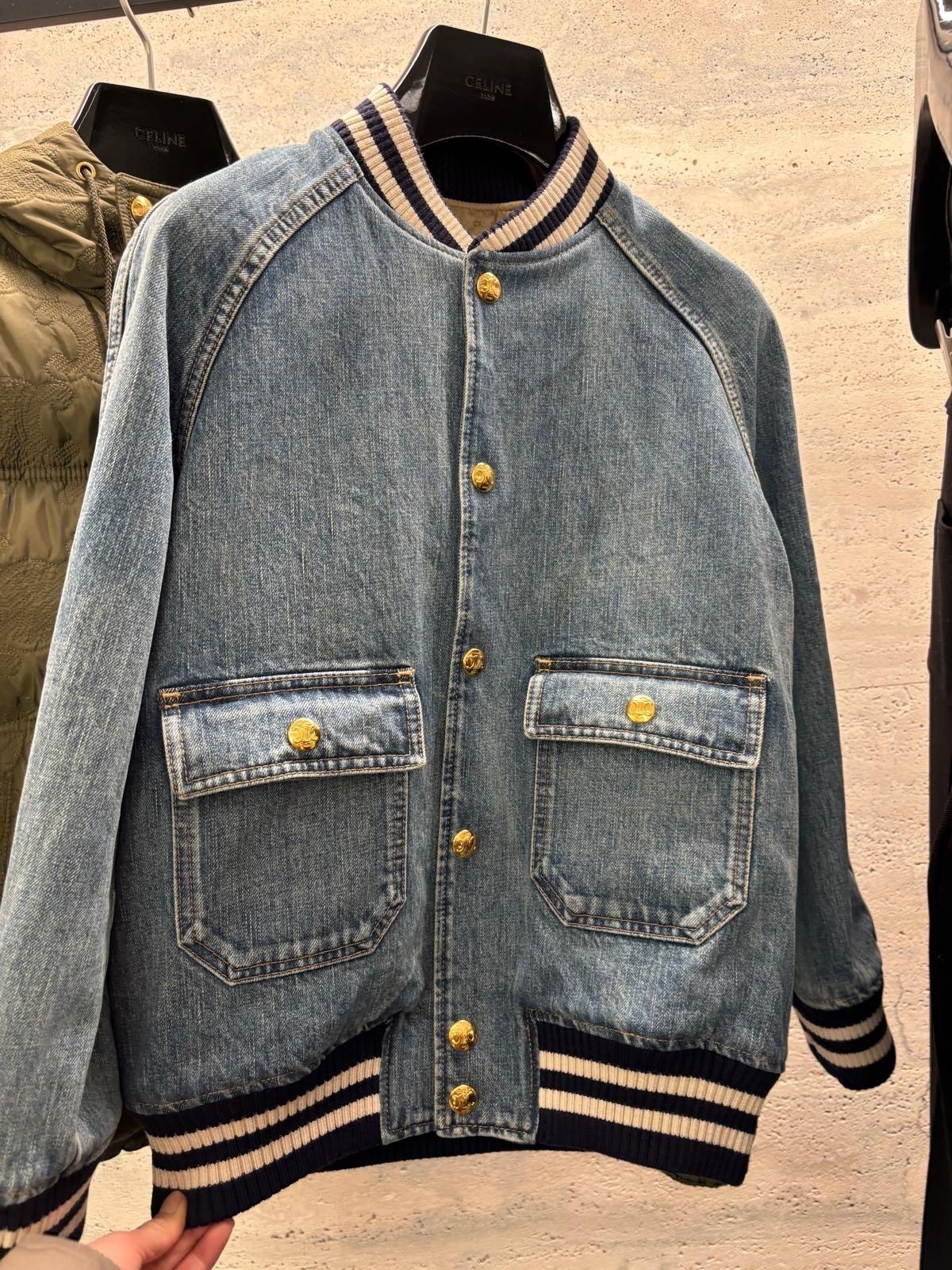 【CELINE】テディ ジャケット ウォッシュ デニム 2Q930777Y CELINE ウォッシュデニム テディジャケット (CELINE/ジャケット