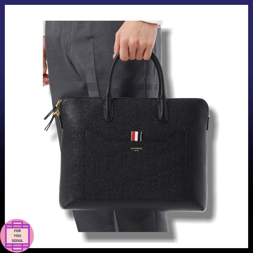 ★THOM BROWNE★ペブルグレーンブリーフケース