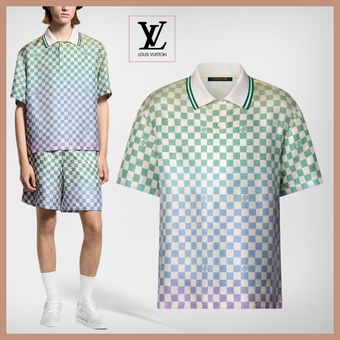 【シルク♪】Louis Vuitton グラディエント プリントポロシャツ