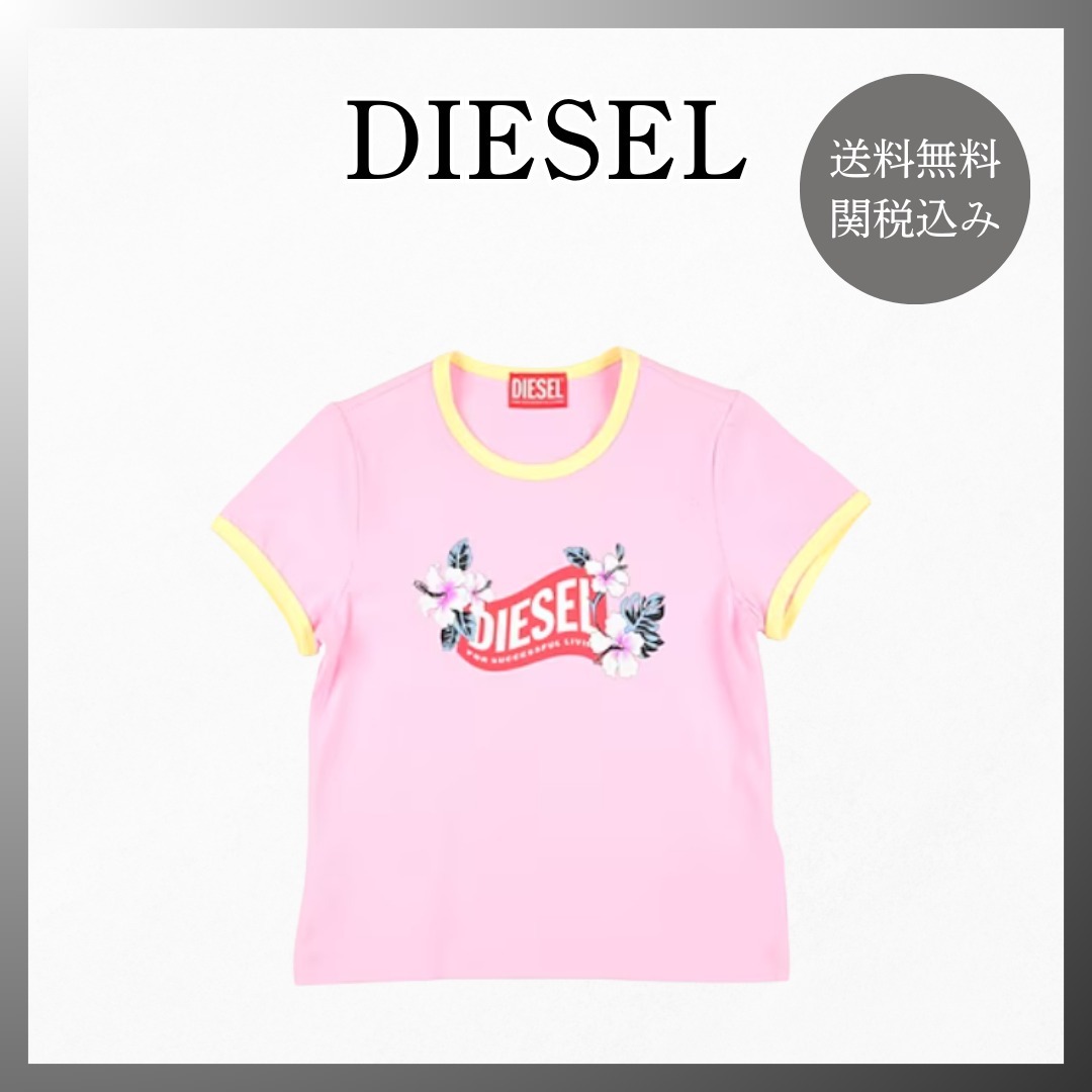 送料関税込!大人もOK☆DIESEL ロゴ クルーネック Tシャツ DIESEL ◇ クルーネック Tシャツ ロゴ ◇ 大人もOK!