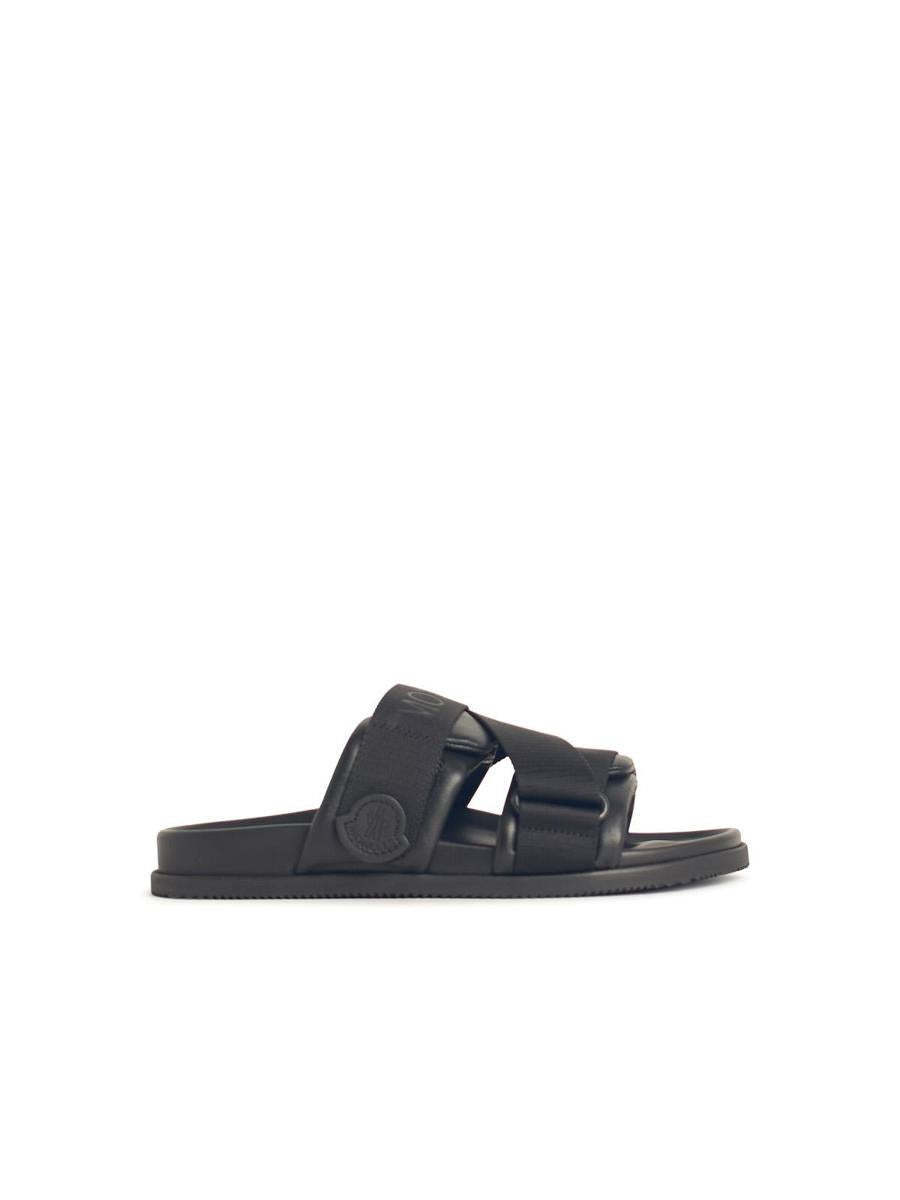 【関税＆送料込み】Moncler Black Leather Blend Sandals