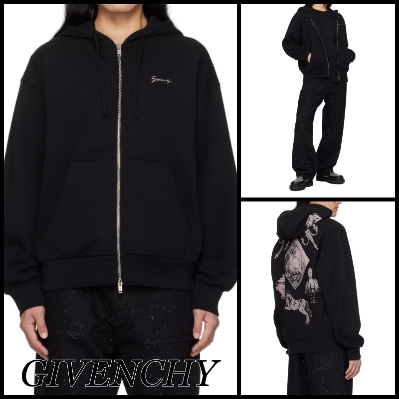 【関税込】新作◆GIVENCHY ジバンシィ◆ロゴ ジップ パーカー