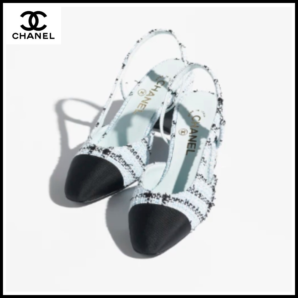 **最新作2025SS**【CHANEL】 スリングバックシューズ ブルー