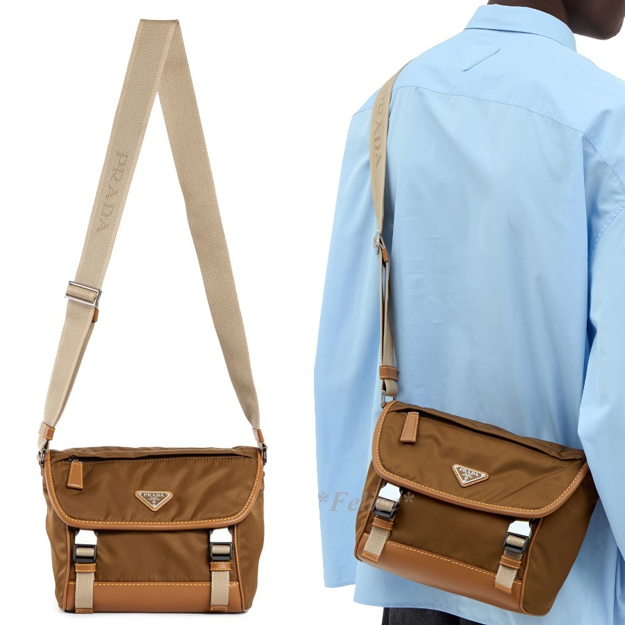 PRADA ◆ Re-Nylon x レザー ショルダーバッグ