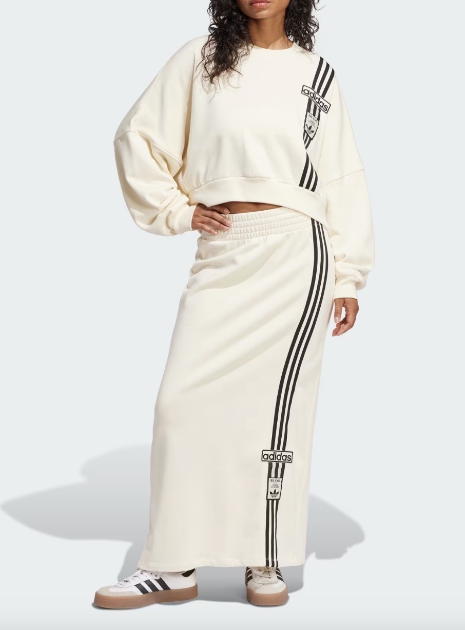 【adidas】Adibreak ロゴ レトロ マキシ 3ストライプ スカート adidas】Adibreak ロゴ レトロ マキシ 3ストライプ スカート