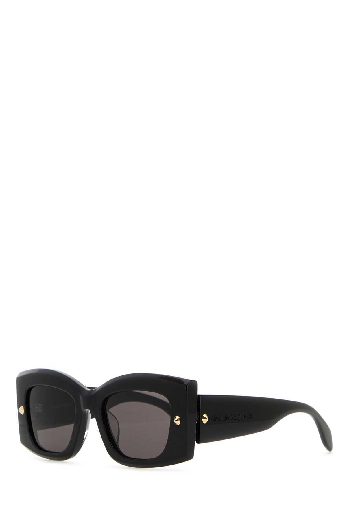 【関税&送料込】Alexander Mcqueen Black Acetate Sunglasses