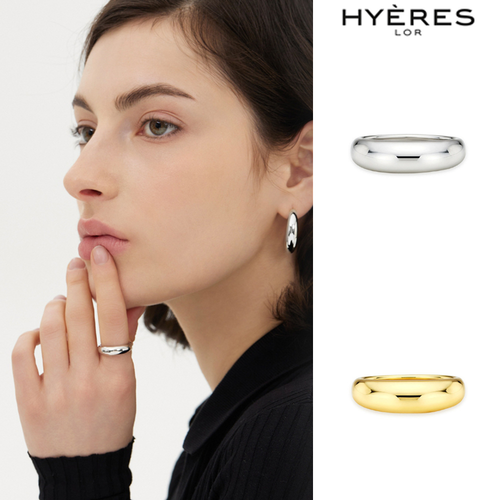 【HYERES LOR】25SS★ Champagne Full Moon Silver Clean Ring