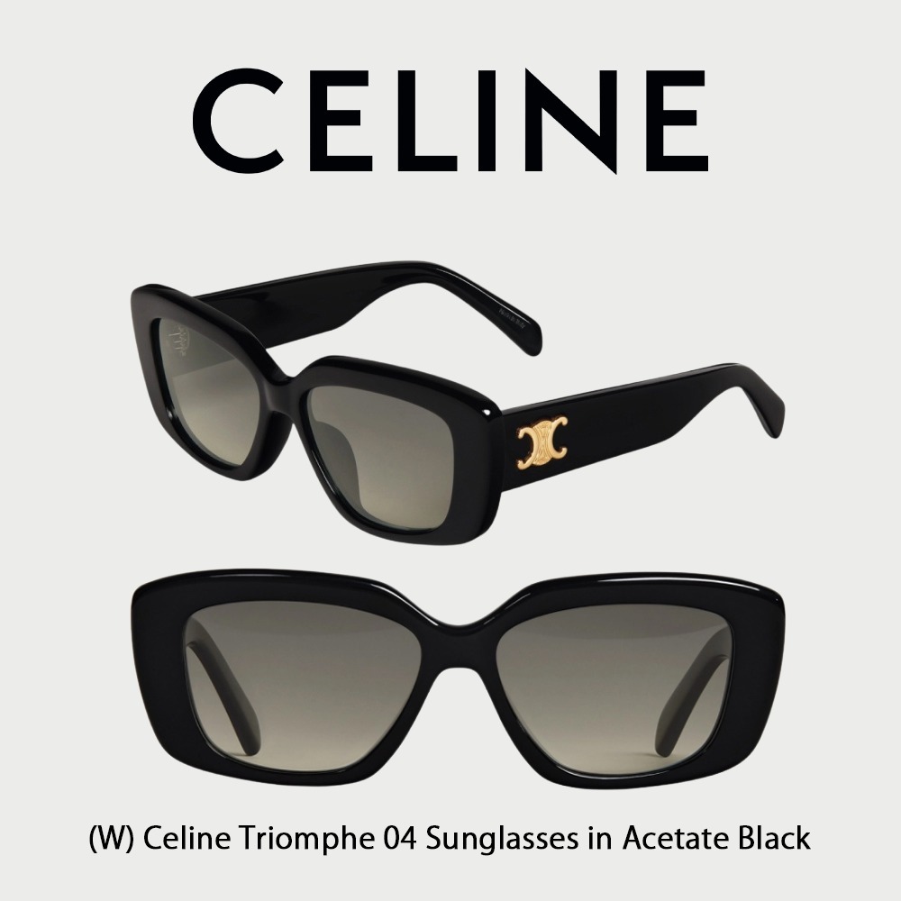 サングラス (W) Celine Triomphe 04 Sunglasses in Acetate Black
