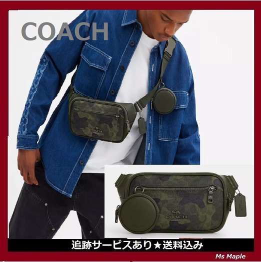 コインケース付☆【COACH Men’s】カモフラ柄万能ベルトバッグ♪