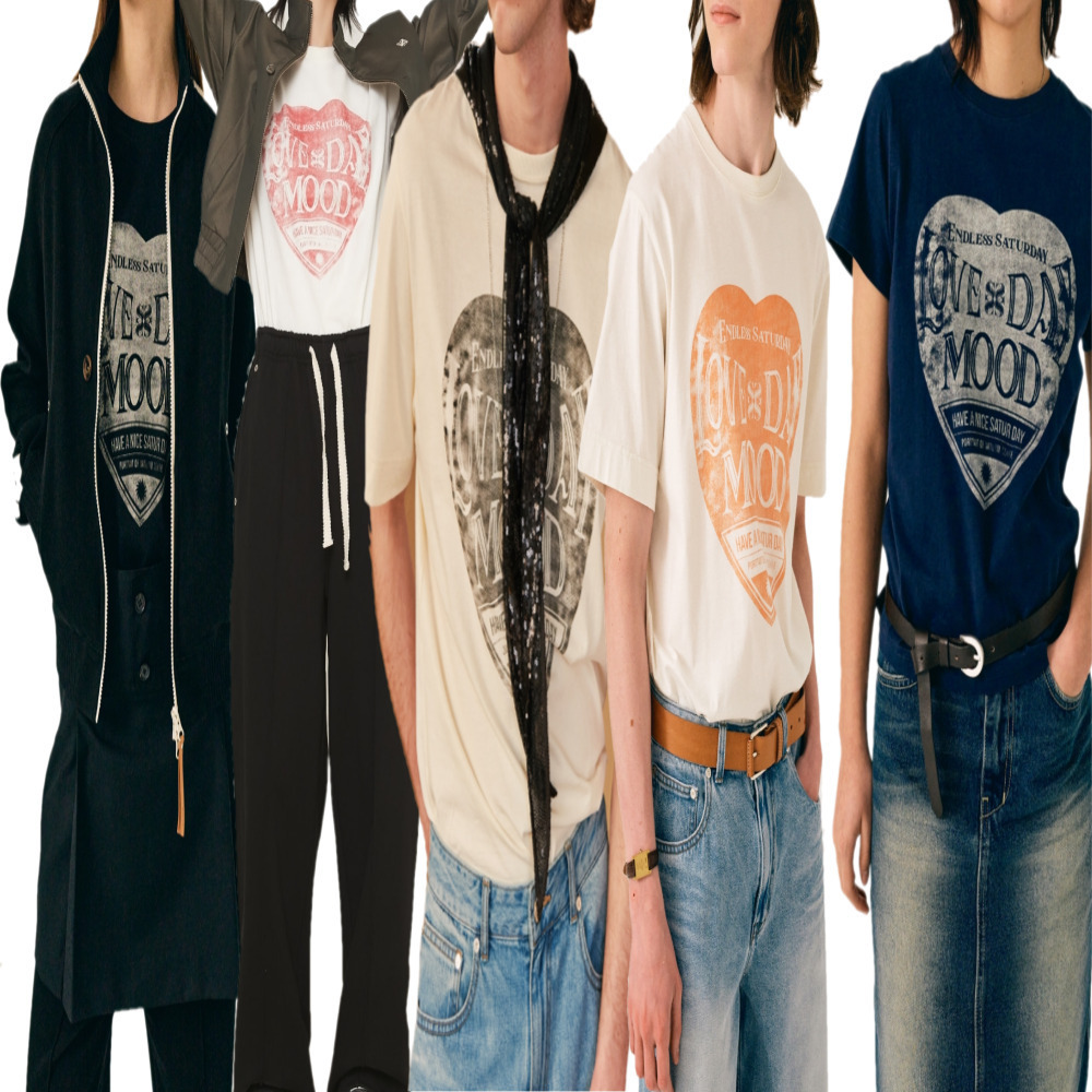 SATUR/Saturday Retro Mood Graphic T-Shirtsユニセックス