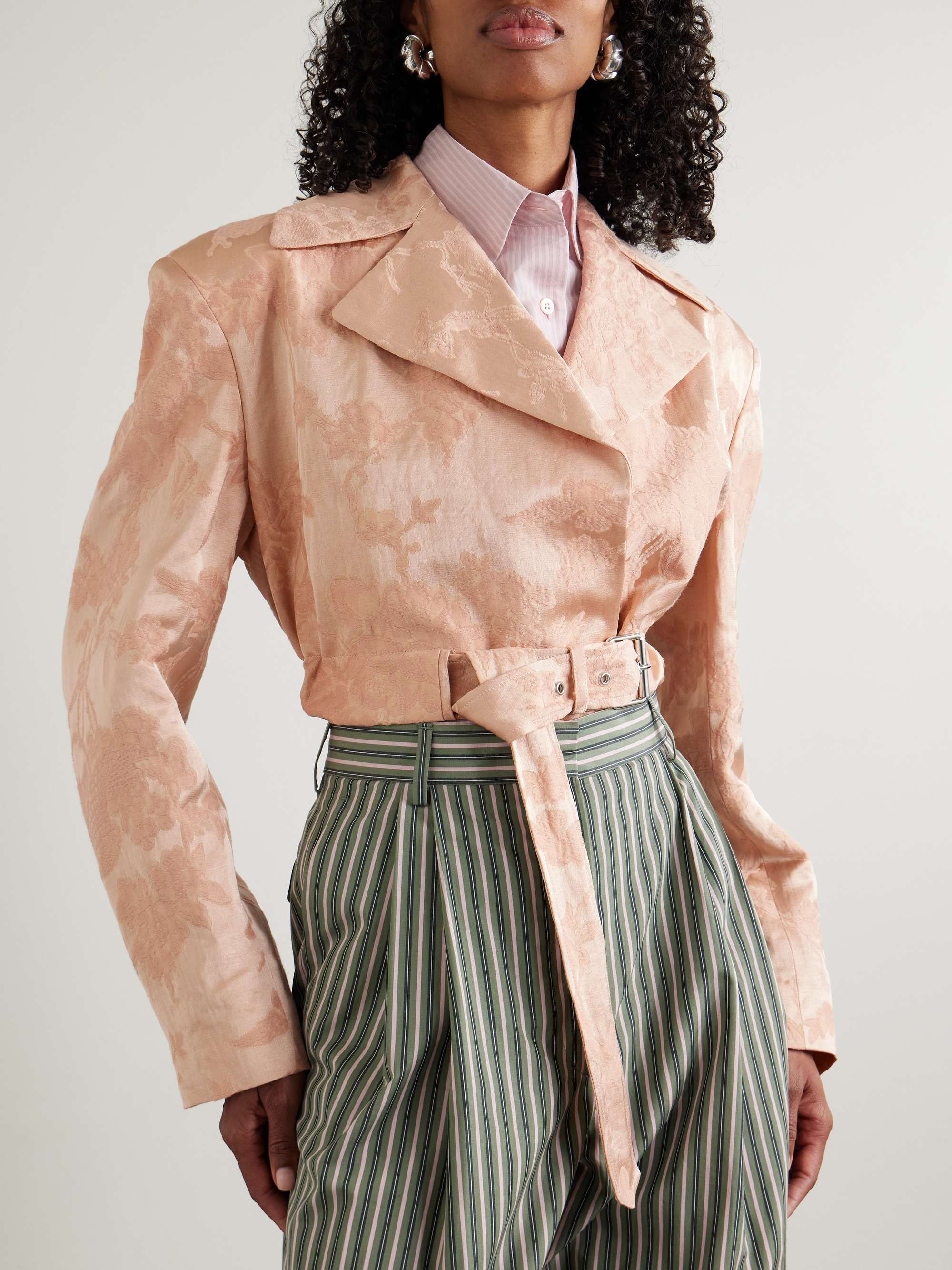 【DRIES VAN NOTEN】花柄 デニム クロップドジャケット ◇25SS◇関送込【DRIES VAN NOTEN】花柄*クロップドジャケット