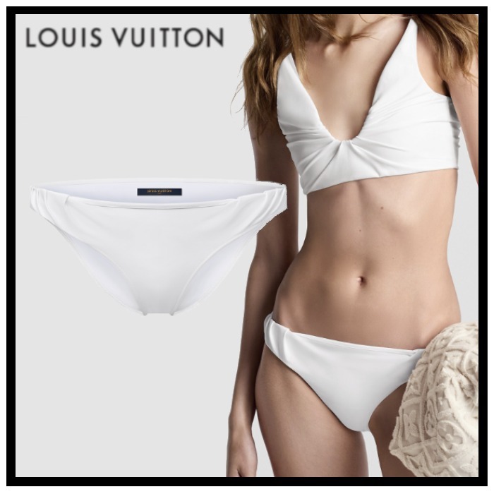 Louis Vuitton《ギャザーディテールビキニボトム》ホワイト 直営