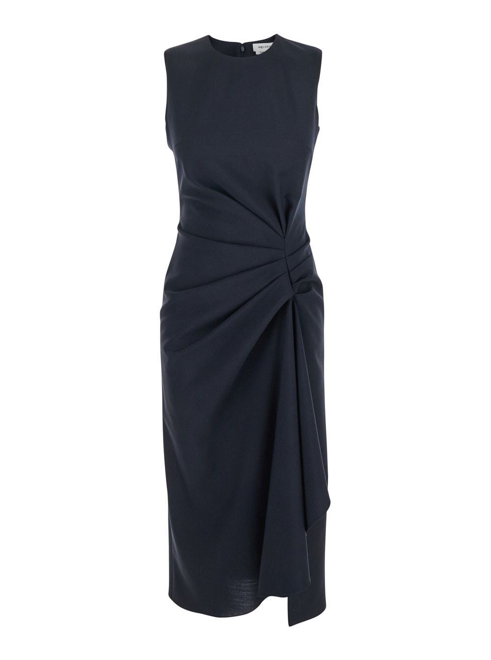 【送料&関税込】Alexander McQueen Blue Long Dress With Round