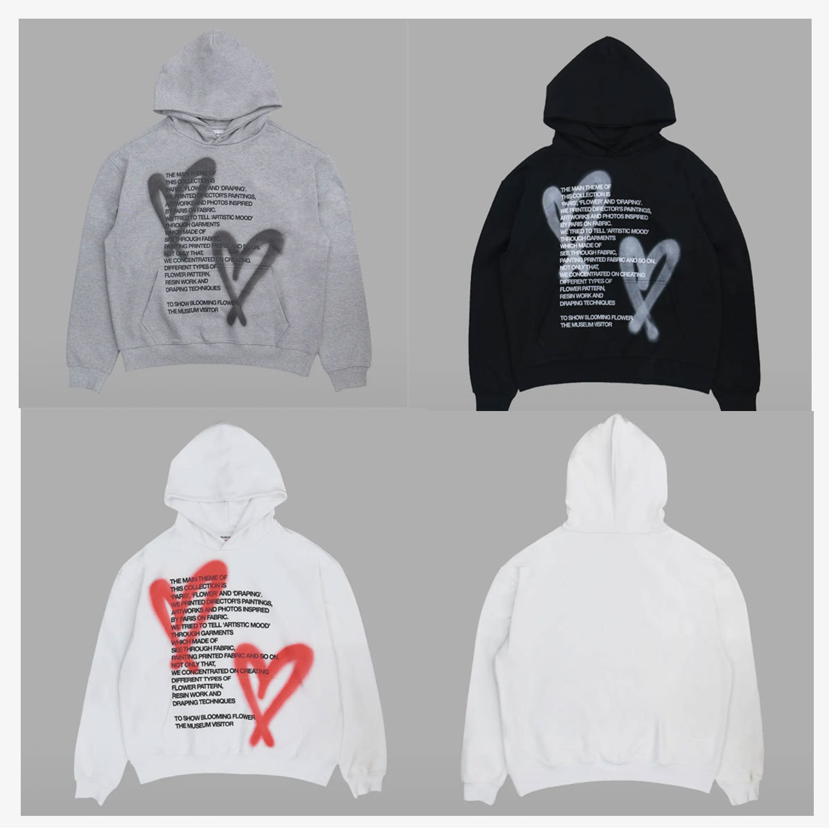 パーカー・フーディ THE MUSEUM VISITOR HEART SPRAY PRINTED HOODY 5FT1097