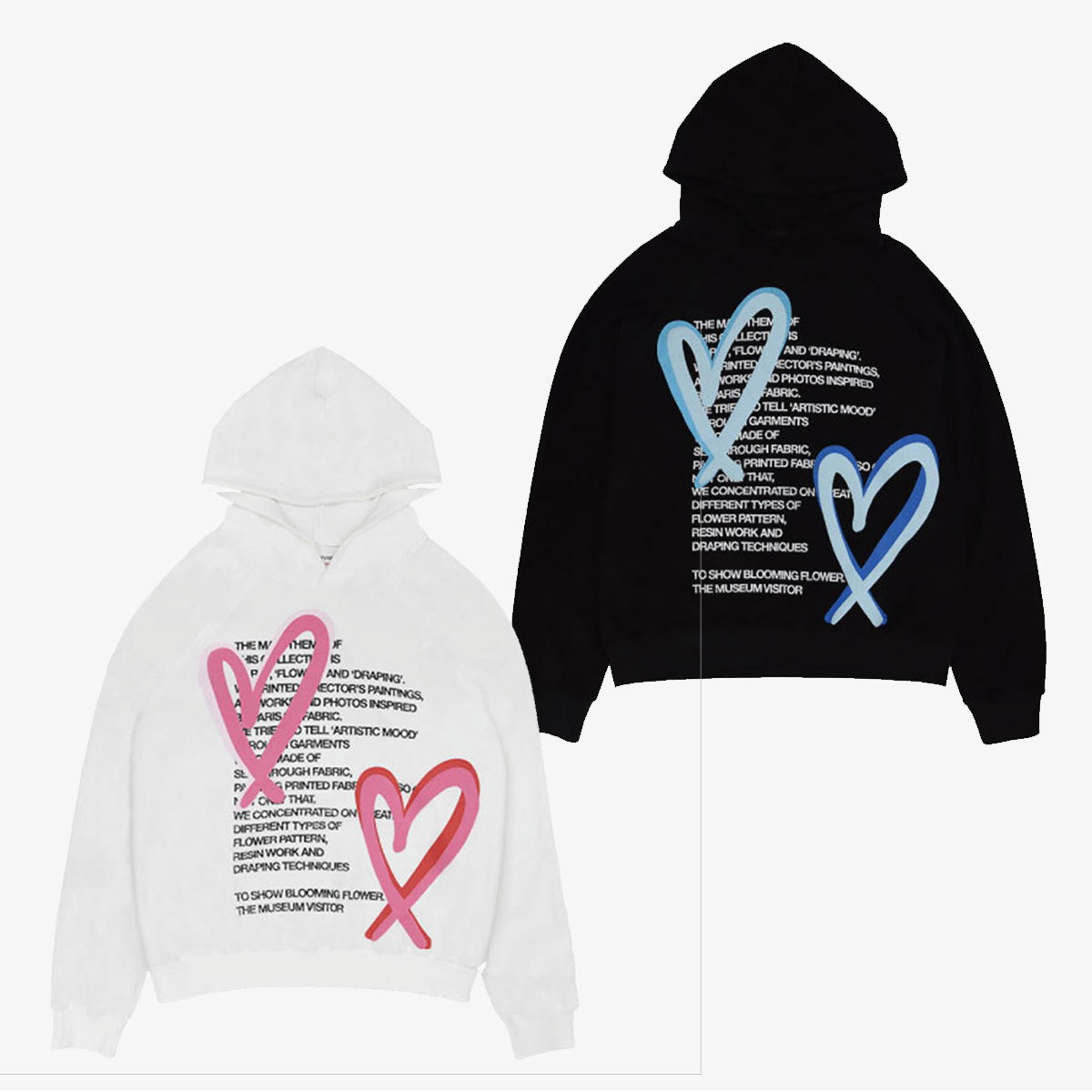 パーカー・フーディ THE MUSEUM VISITOR HEART PRINTED INSIDE-OUT HOODY 5FT1098
