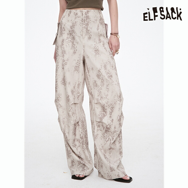 ELFSACK パンツ ズボン ボトムス ヒョウ柄 カーゴパンツ