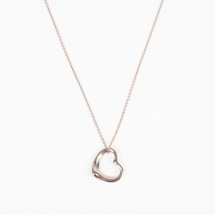 【良品】TIFFANY ティファニー オープンハートネックレス