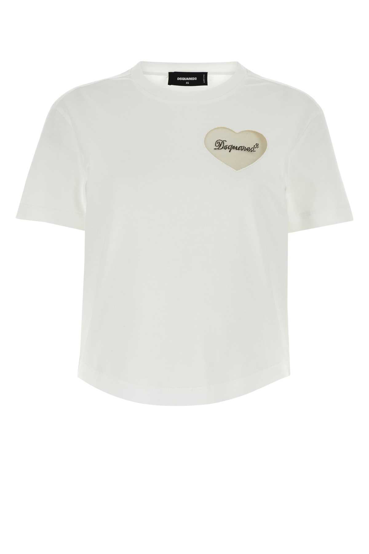 【関税&送料込】Dsquared White Jersey T-Shirt