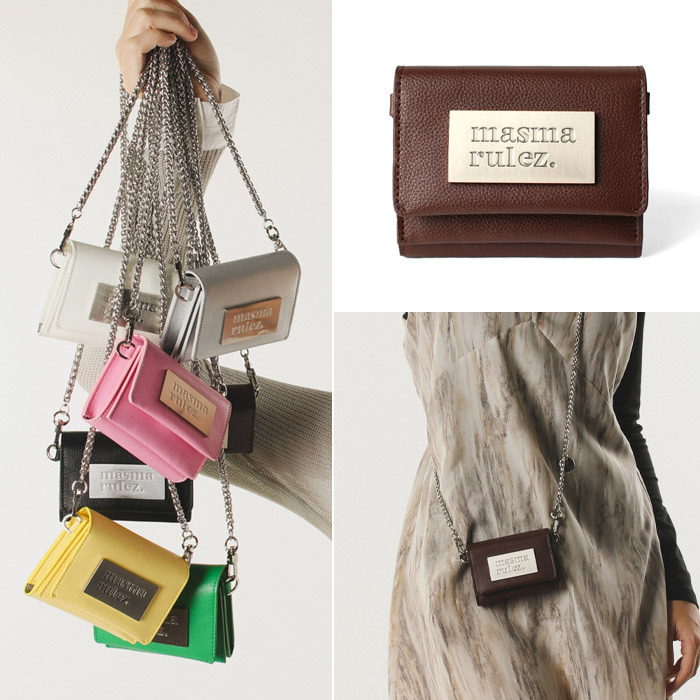 [masmarulez] 304 Micro wallet bag_brown 財布 チェーン付き