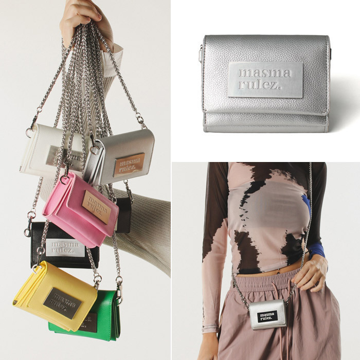 [masmarulez] 304 Micro wallet bag_silver 財布 チェーン付き