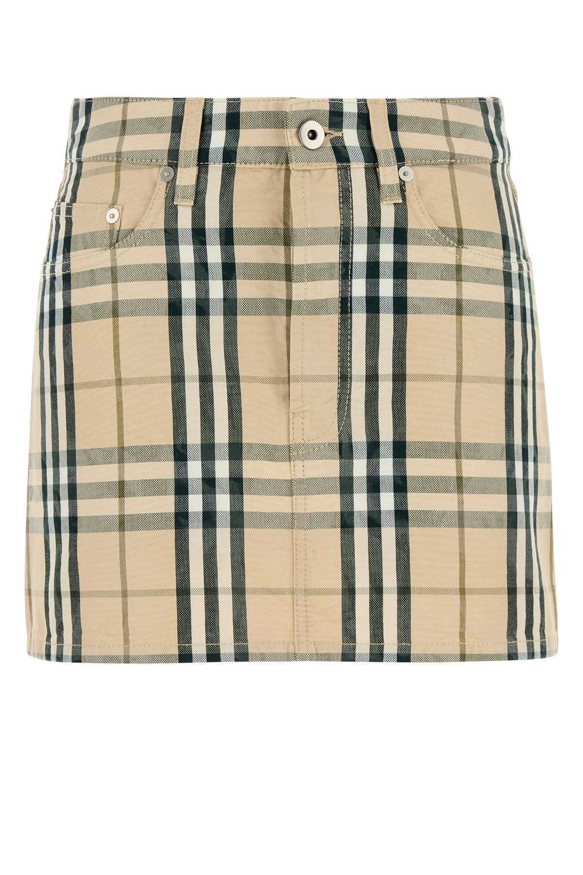 【関税&送料込】Burberry Embroidered Denim Mini Skirt