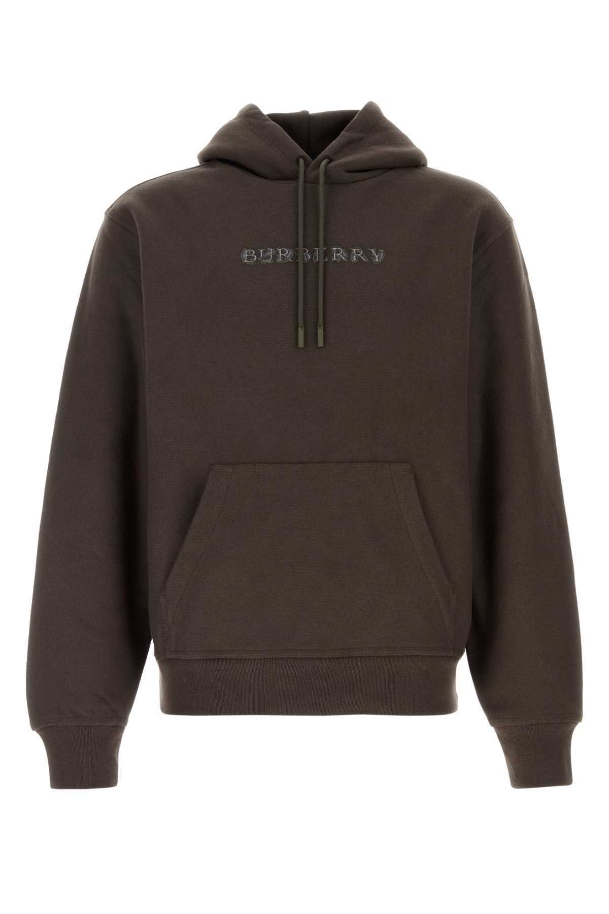 【関税&送料込】Burberry Dark Brown Cotton Blend Sweatshirt