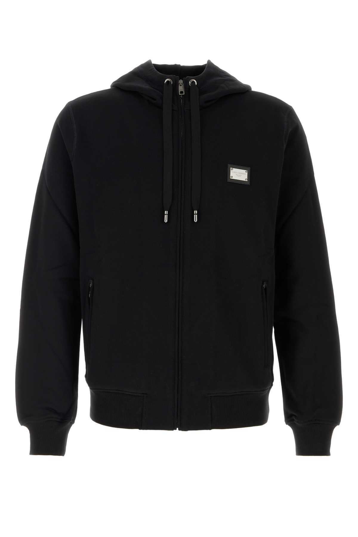【関税&送料込】Dolce & Gabbana Black Cotton Sweatshirt
