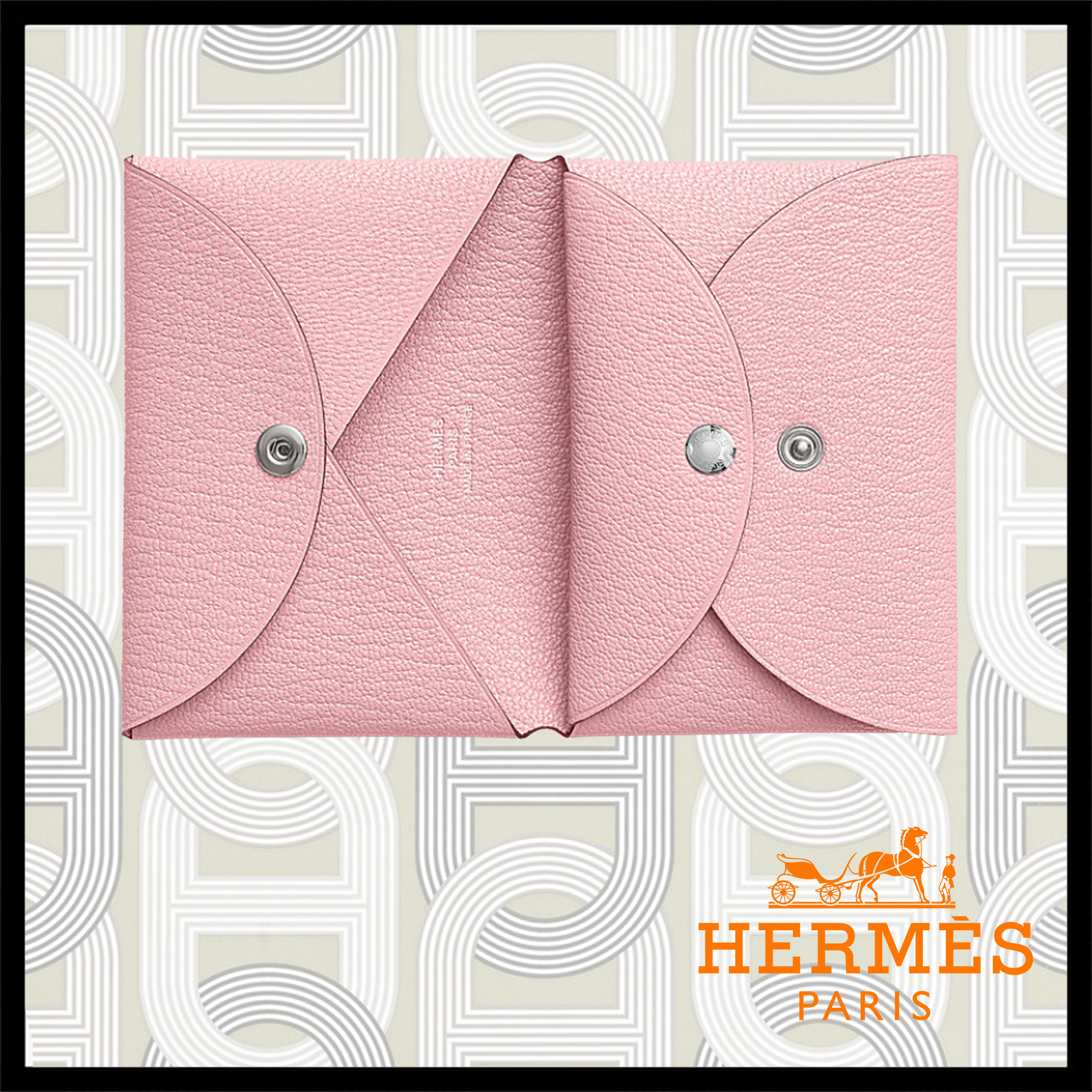 HERMES人気のカードケース Calvi Duo Compact rose sakura