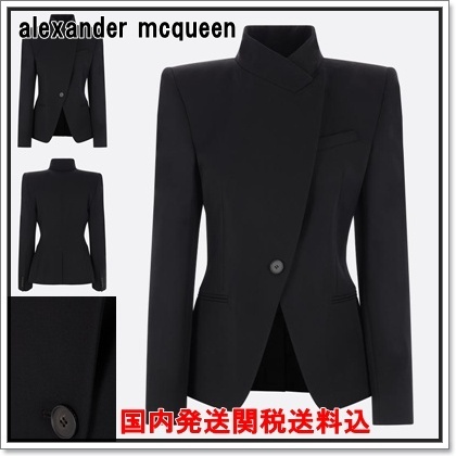 alexander mcqueen ボタンツイステッドスプライスジャケット
