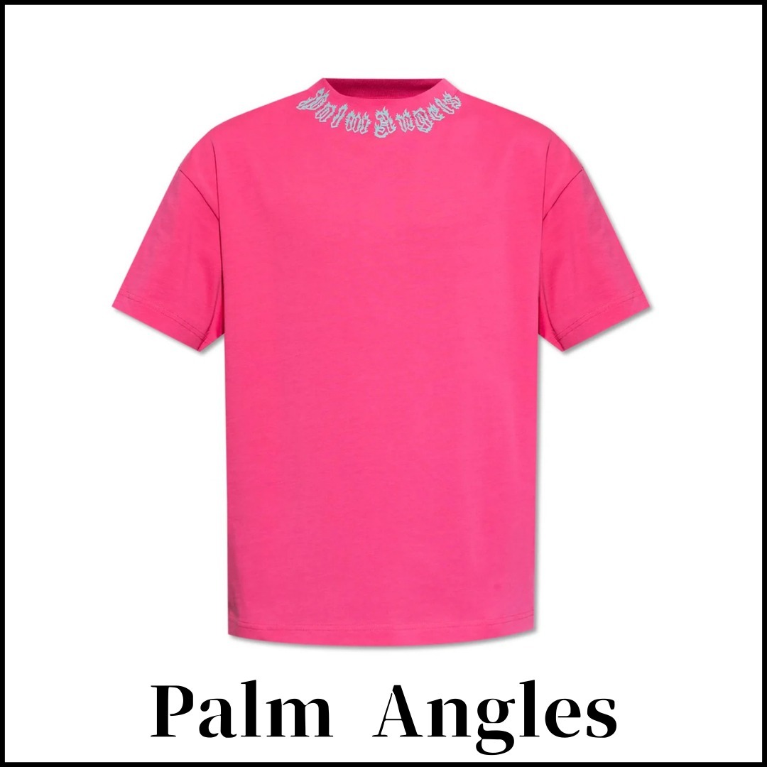 関税込【Palm Angels】 ロゴプリント 半袖Tシャツ