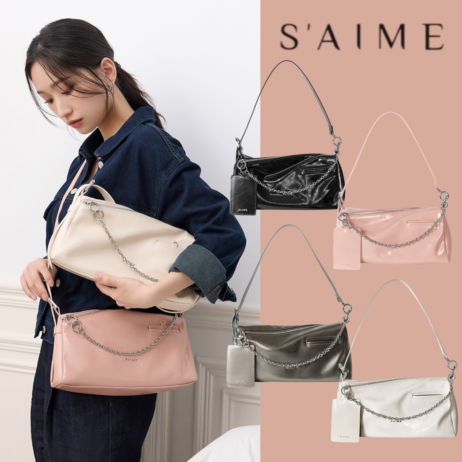 ★S'AIME★LOCK チェーン トート ショルダーバッグ/送料込