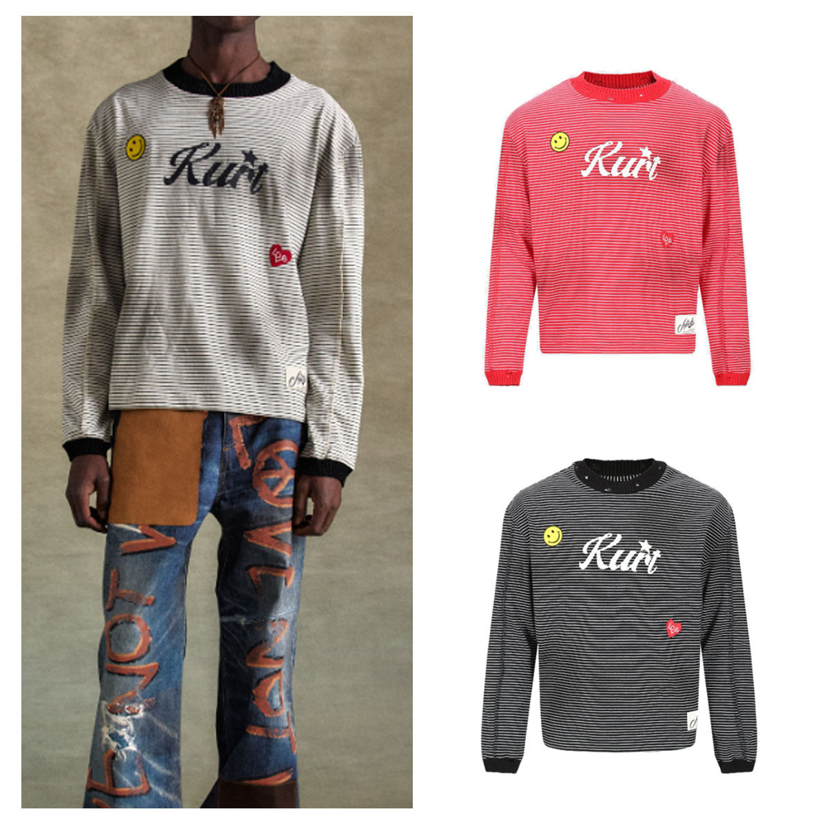 Tシャツ・カットソー ANDERSSON BELL KURT STRIPE L/S T-SHIRTS 5JH986