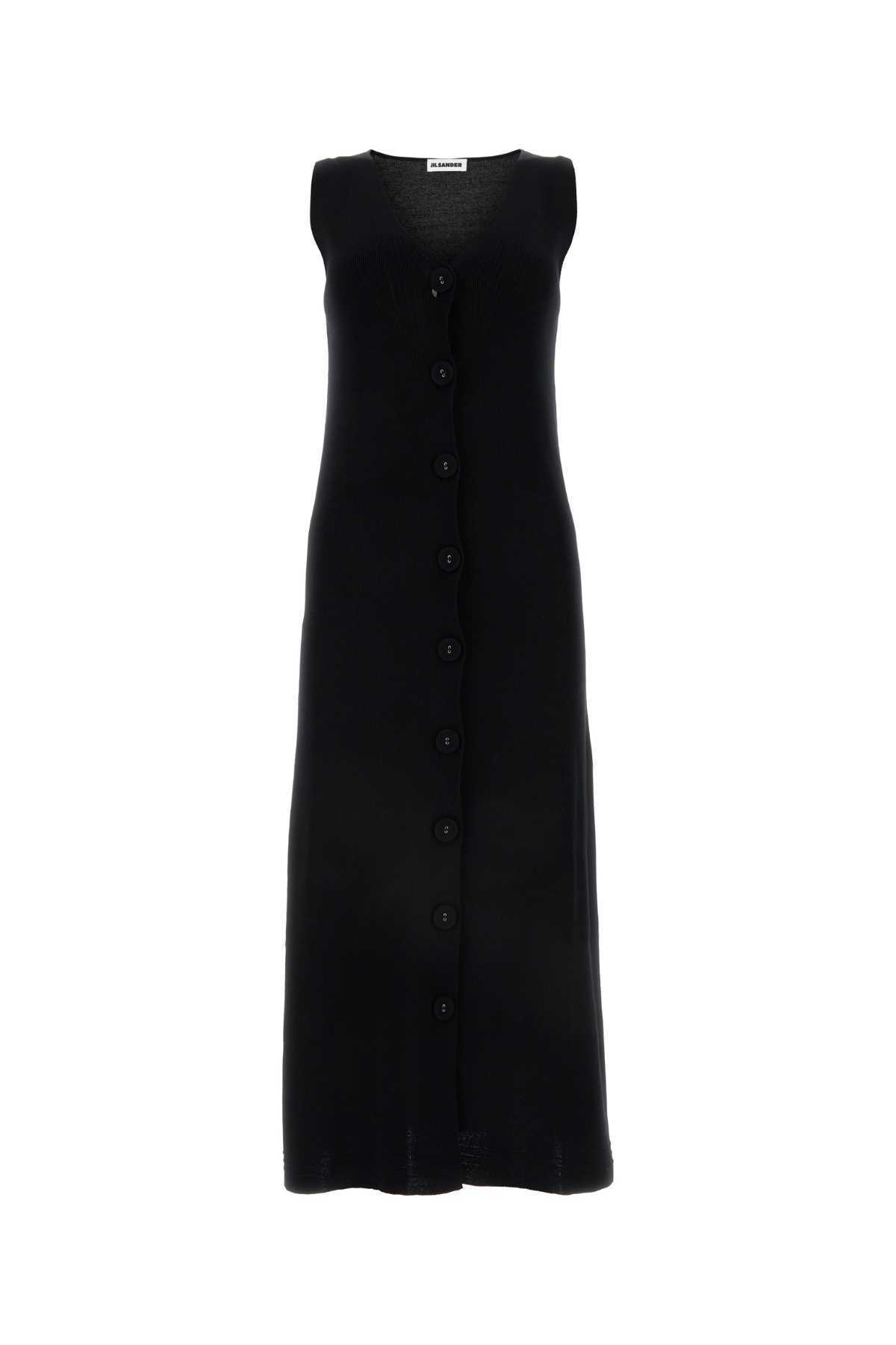 【関税&送料込】Jil Sander Black Stretch Cotton Blend Dress