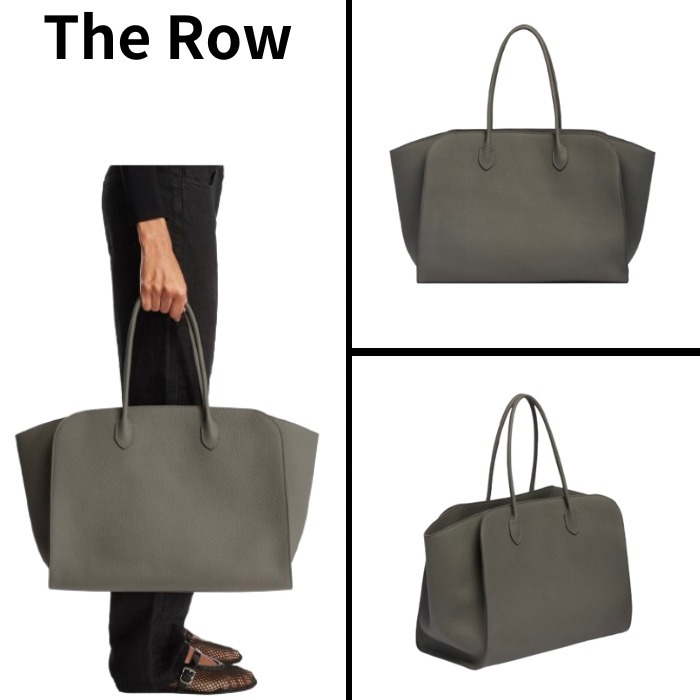 【THE ROW】Gray Marlo Leather Tote