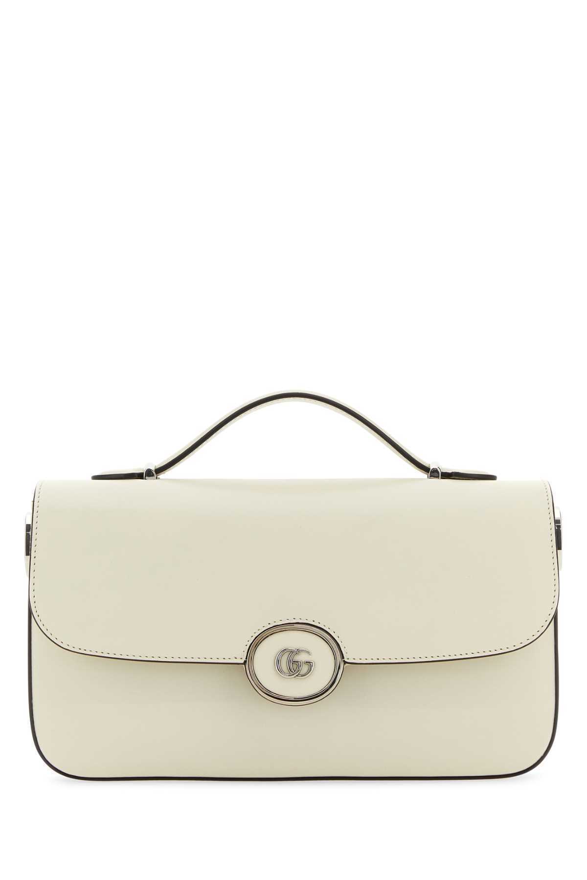 【関税&送料込】Gucci Ivory Leather Small Petite Gg Handbag