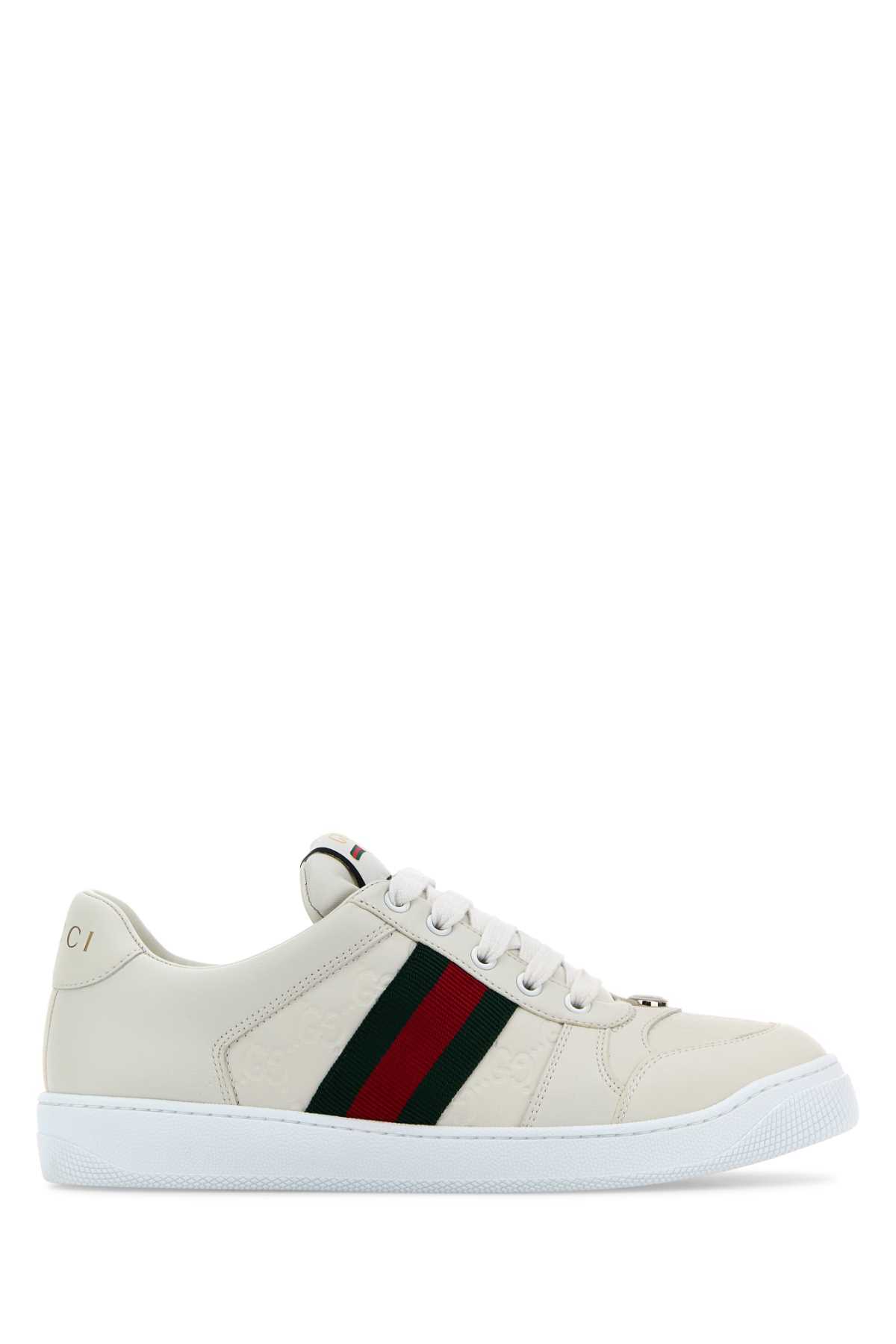 【関税&送料込】Gucci White Leather Screener Sneakers
